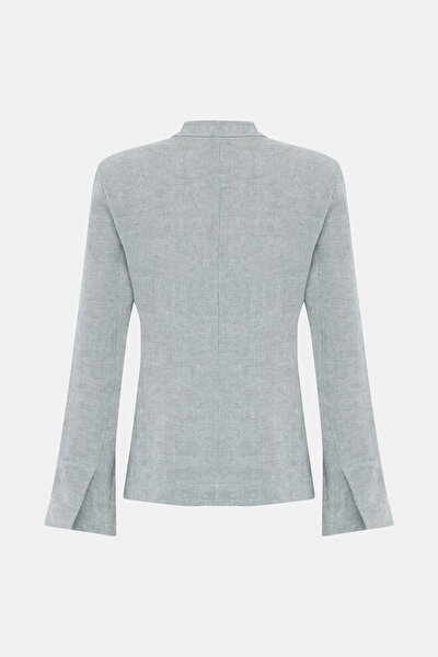 ECRU MANDARIN COLLAR JACKET 8