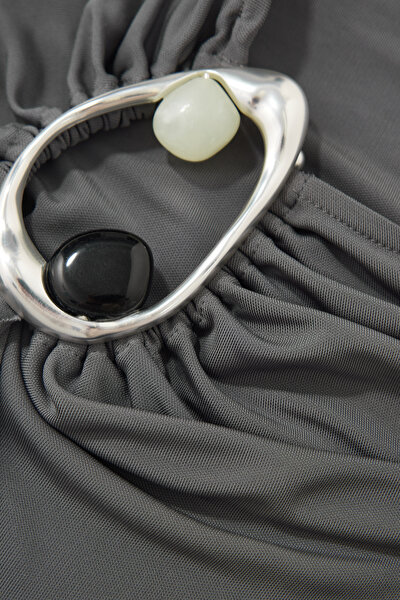 GREY VISCOSE SKIRT 4