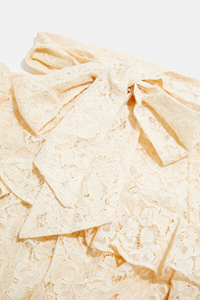 CREAM LACY MİDİ DRESS 3