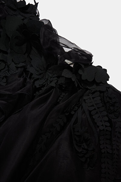 BLACK TULLE, NET, GAUZE DRESS 3