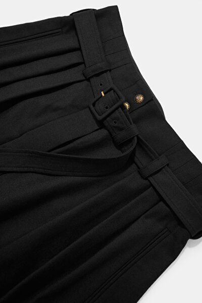 BLACK BUTTONED WOOL PANTS 4