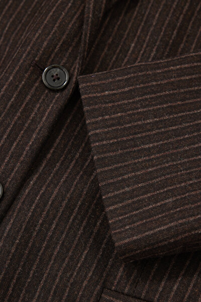 BROWN BUTTONED WOOL JACKET 5