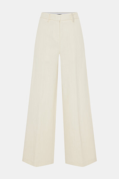 ECRU WIDE LEG TROUSERS 5