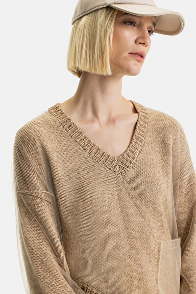 CAMEL V NECK TRICOT 4