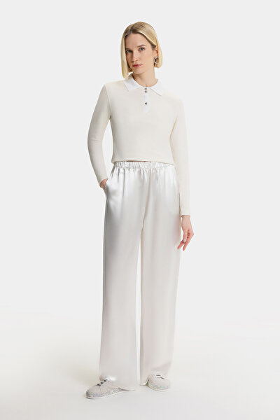 ECRU POLO NECK LONG SLEEVE TSHIRT 3