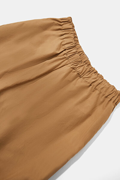 TAN WIDE LEG TROUSERS 8