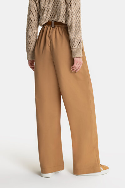 TAN WIDE LEG TROUSERS 4