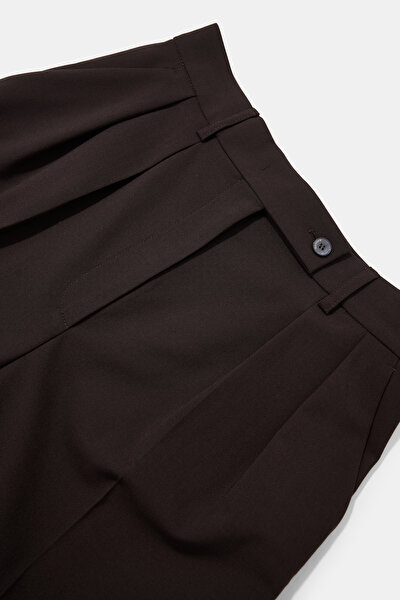 DARK BROWN STRAIGHT CUT TROUSERS 3