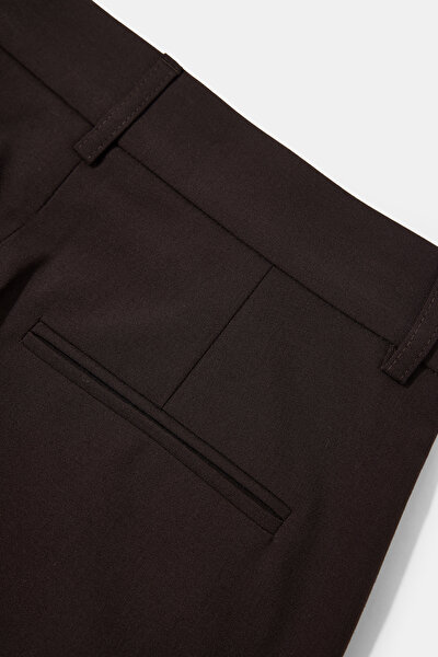 DARK BROWN STRAIGHT CUT TROUSERS 4