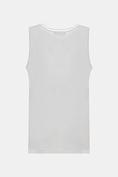 LIGHT GREY V NECK SLEEVELESS BLOUSE 5
