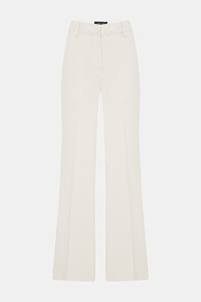 ECRU WIDE LEG TROUSERS 4