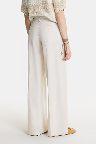 ECRU WIDE LEG TROUSERS 3