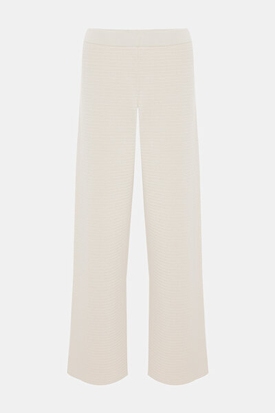 ECRU WIDE LEG TROUSERS 4