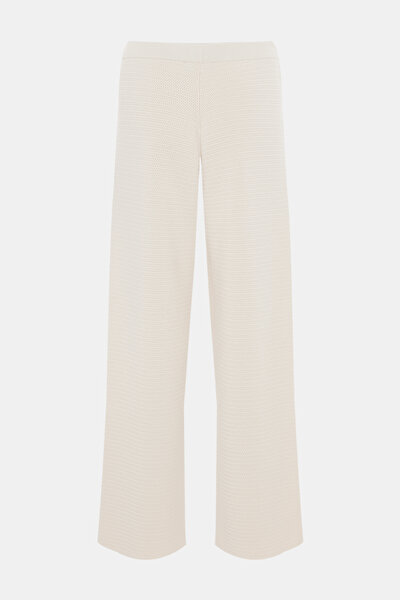 ECRU WIDE LEG TROUSERS 5