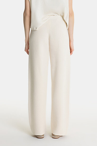 ECRU WIDE LEG TROUSERS 3