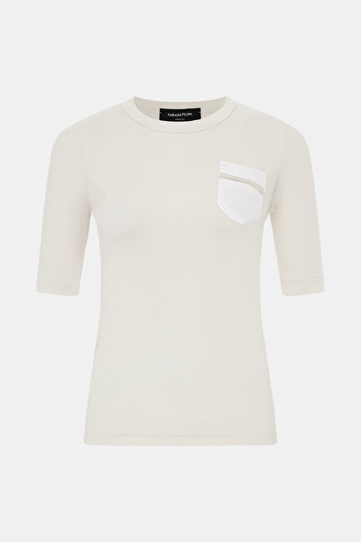 ECRU BASIC / ROUND NECKLINE SHORT SLEEVE TSHIRT 5