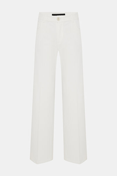 ECRU WIDE LEG TROUSERS 5