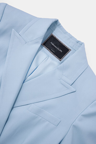 BLUE SURPLICE NECKLINE (CROSS-OVER NECKLINE) JACKET 9