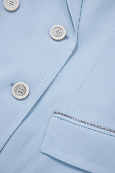 BLUE SURPLICE NECKLINE (CROSS-OVER NECKLINE) JACKET 10