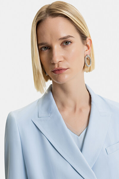 BLUE SURPLICE NECKLINE (CROSS-OVER NECKLINE) JACKET 3