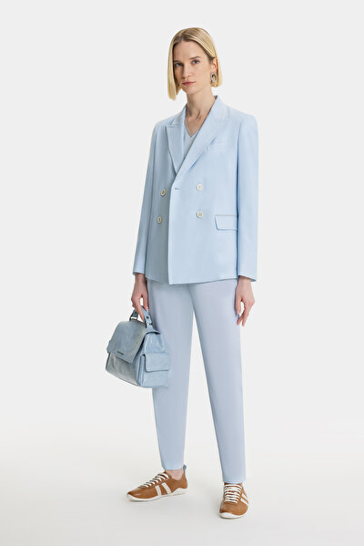 BLUE SURPLICE NECKLINE (CROSS-OVER NECKLINE) JACKET 4