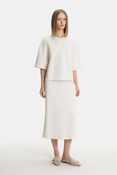 POWDER BASIC / ROUND NECKLINE SHORT SLEEVE BLOUSE 4