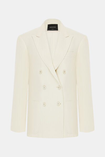 ECRU SURPLICE NECKLINE (CROSS-OVER NECKLINE) JACKET 9
