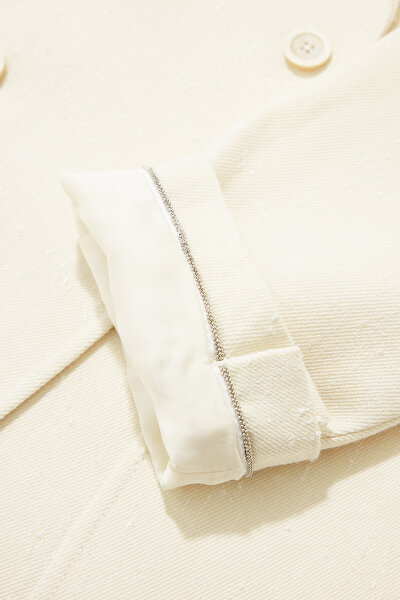 ECRU SURPLICE NECKLINE (CROSS-OVER NECKLINE) JACKET 13