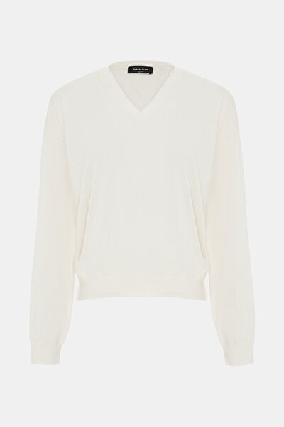 ECRU V NECK TRICOT 4