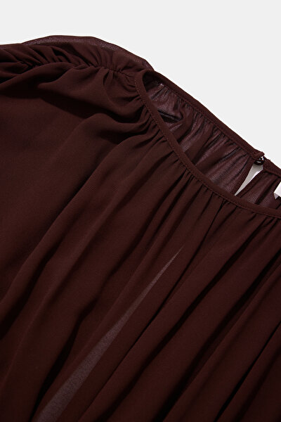 MAROON ASYMMETRİC DRESS 3