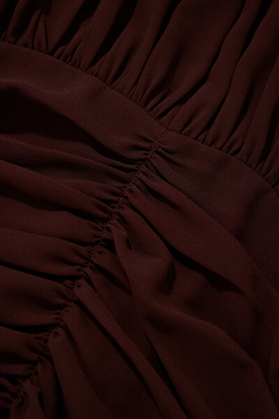 MAROON ASYMMETRİC DRESS 4