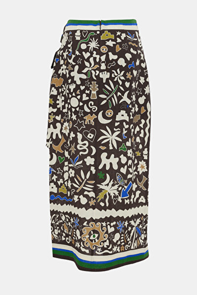 MULTICOLOR DESIGN FILLED LINEN SKIRT 4