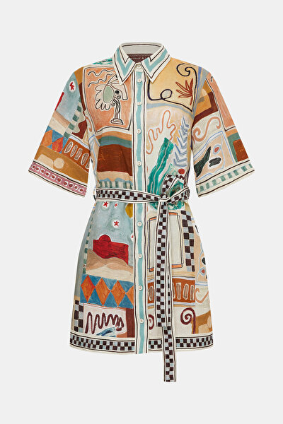 MULTICOLOR DESIGN FILLED MINI DRESS 4