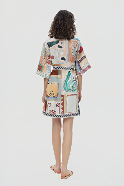 MULTICOLOR DESIGN FILLED MINI DRESS 3