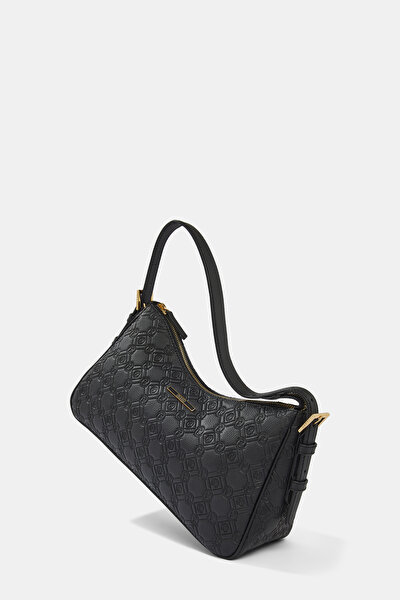 BLACK MONOGRAM LEATHER BAG 4