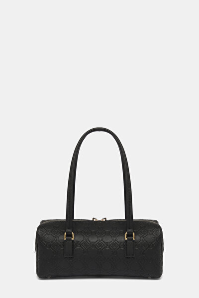BLACK MONOGRAM LEATHER BAG 3