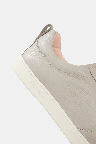 LIGHT GREY LEATHER SNEAKER KADIN 5