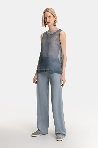 GREY BASIC / ROUND NECKLINE SLEEVELESS BLOUSE 4
