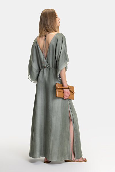 KHAKI OFF THE SHOULDER DRESS 3