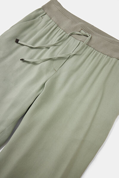 KHAKI WIDE LEG TROUSERS 3