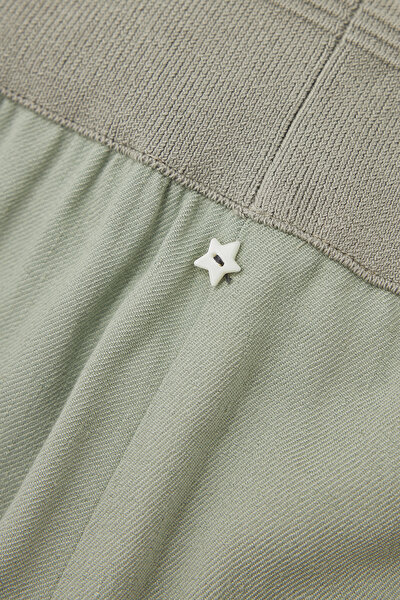 KHAKI WIDE LEG TROUSERS 4