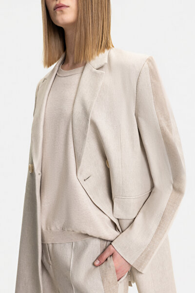 BEIGE SHAWL COLLAR JACKET 5