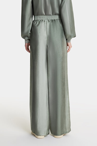 KHAKI WIDE LEG TROUSERS 4