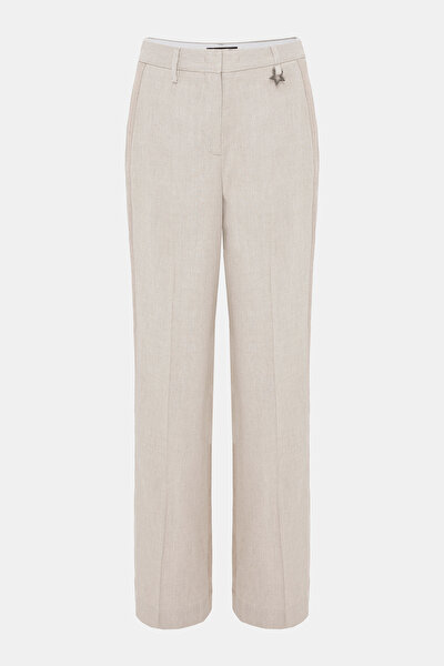 BEIGE WIDE LEG TROUSERS 5