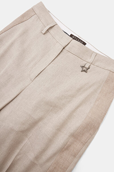 BEIGE WIDE LEG TROUSERS 8