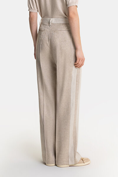 BEIGE WIDE LEG TROUSERS 4