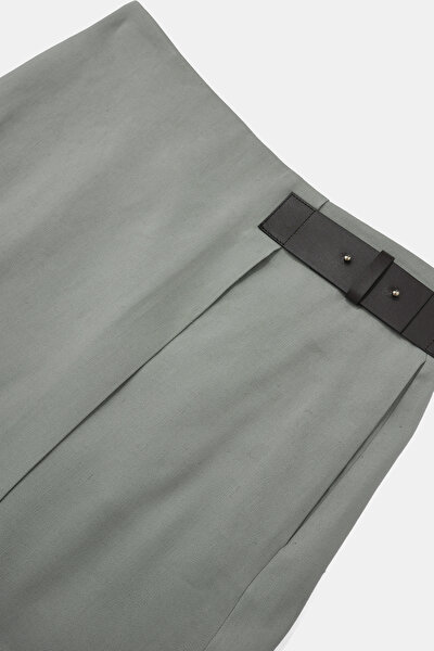 KHAKI MIDI SKIRT 8