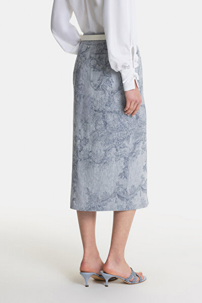 DARK BLUE MIDI SKIRT 4