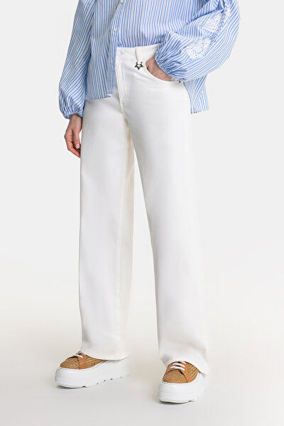 WHITE WIDE LEG TROUSERS 3