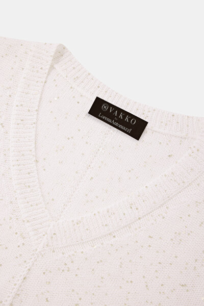 BEIGE V NECK TRICOT 8